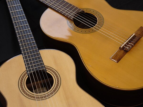 Es sind zwei Gitarren abgebildet zu sehen.